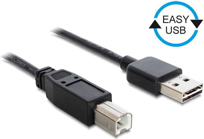 Kabllo Delock USB-A - USB-B, 2m, e zezë