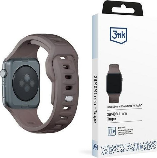 Rrip ore 3mk Silicone Watch Strap, për Apple Watch 42 44 45 49 mm, silikon, taupe