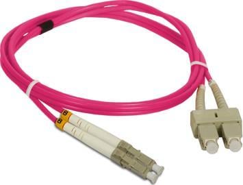 Kabllo fibër optike Alantec Patch Cord OM4, LC SC duplex, 1m, portokalli