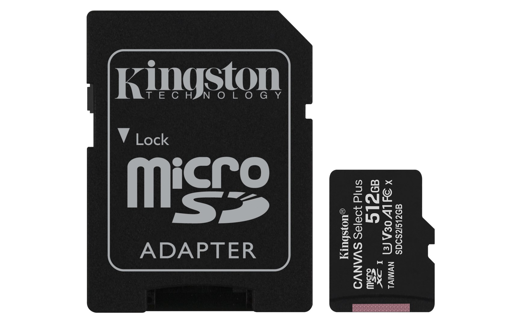 Kartë e memories Kingston Canvas Select Plus, SDXC, 512 GB, Class 10 + përshtatës SD