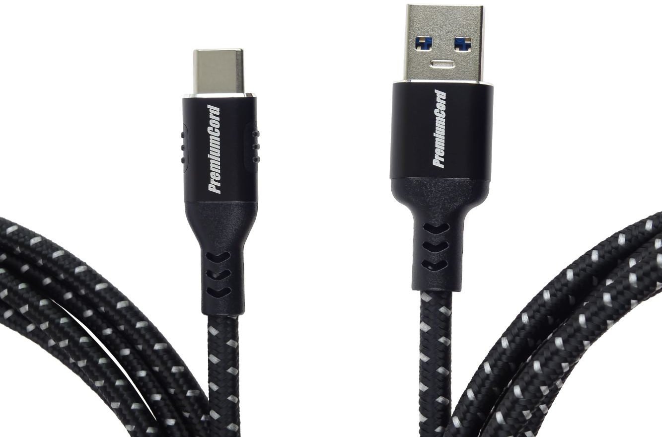Kabllo USB PremiumCord USB 3.2 Gen 1, 5 Gbit/s, 60W 3A, e zezë