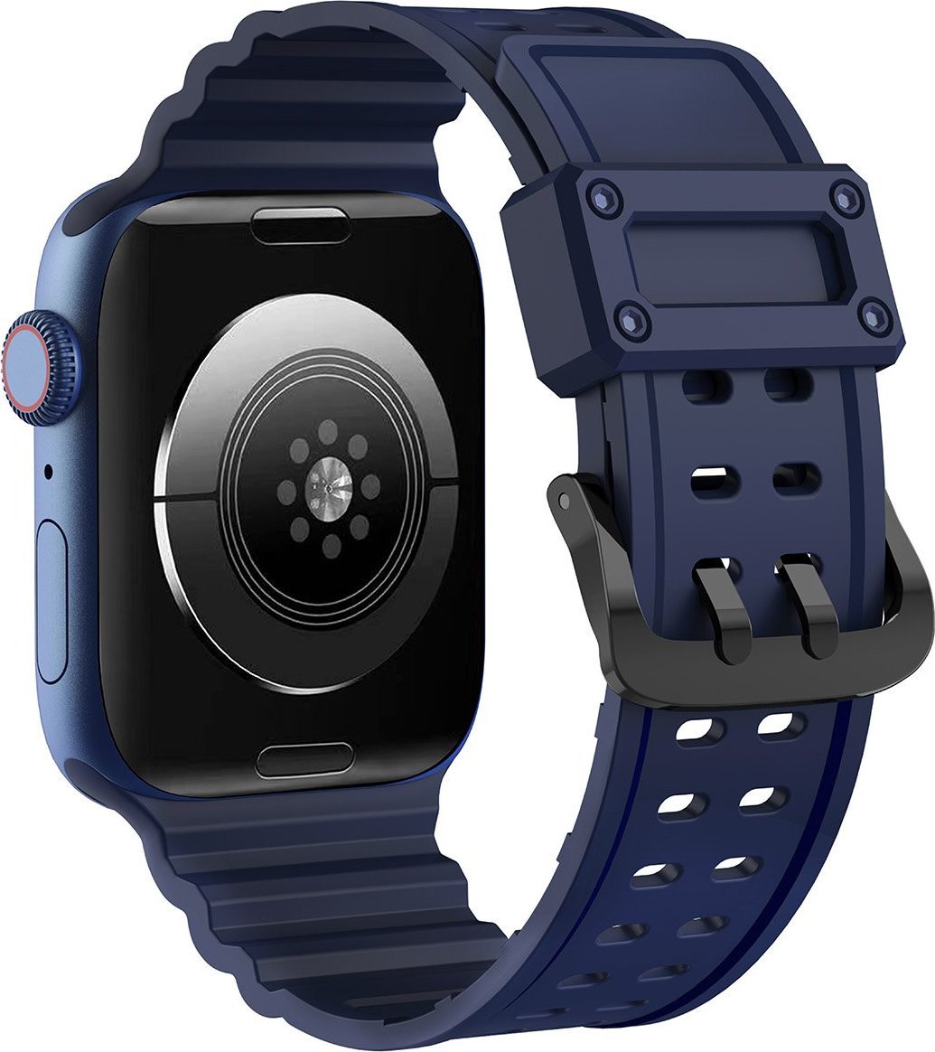 Rrip ore Apple Hurtel Strap Triple Protection, për Apple Watch 41 40 38 mm, navy blue