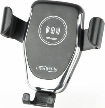 Mbajtëse telefoni për makinë Gembird me karikues Qi, 6.5", 10W, e zezë