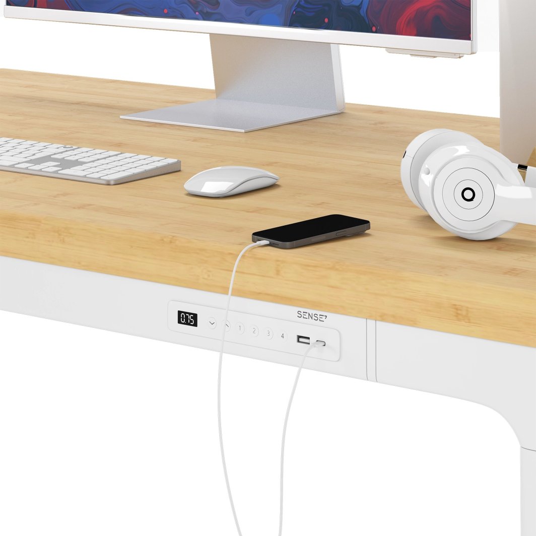 Tavolinë SENSE7 Manma Bamboo, e kaftë/ bardhë