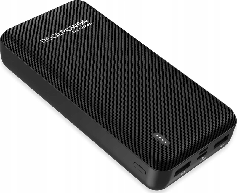 Powerbank RealPower PB-20000 SE, 20000 mAh, 3 porta USB, i zi