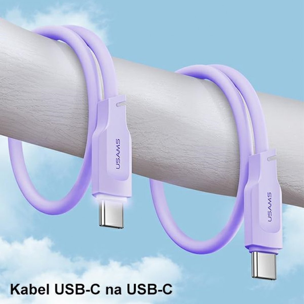 Kabllo USB Usams USB C në USB C Lithe, 1.2 m, 100W, e gjelbër