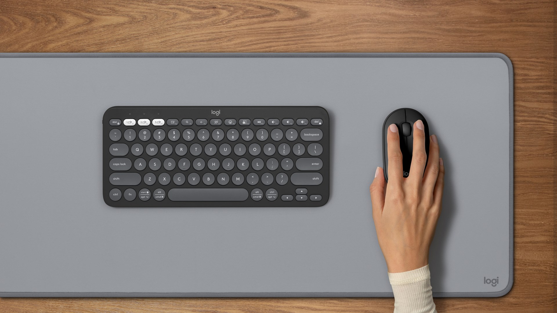 Set Logitech, tastierë Pebble Keys 2 K380s + maus Pebble M350s