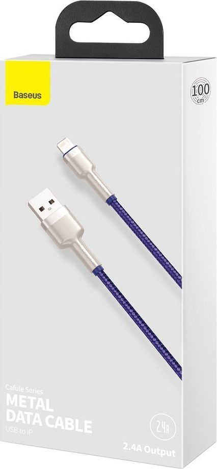 Kabllo USB Baseus USB A në Lightning, 1 m, 2.4A, vjollcë
