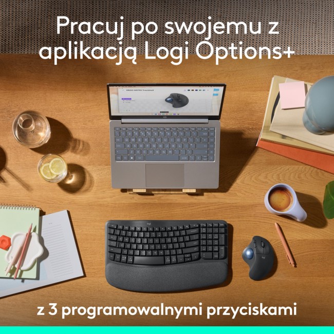 Maus wireless Logitech ERGO M575S, trackball, ergonomik, grafit