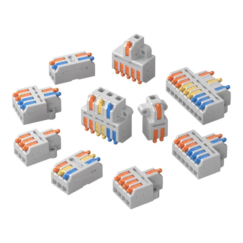 Set lidhësash elektrikë Sonoff Quick Wire Connectors, 54 copë, me leva, gri shumëngjyrësh