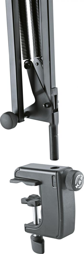 Krah tavoline për mikrofon Konig&amp;Meyer 23840.300.55, filetë 3/8" dhe 5/8", i zi