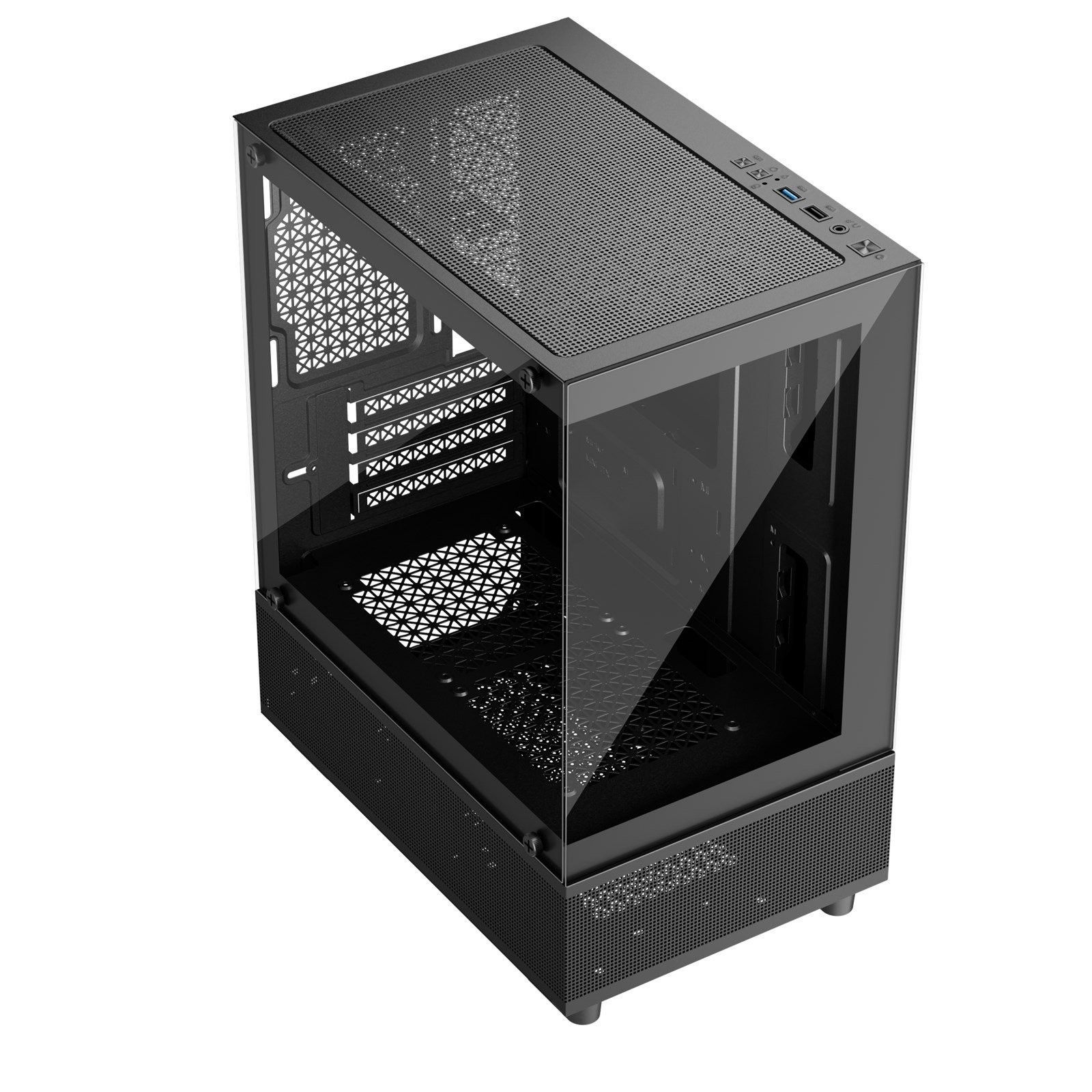 Kuti kompjuteri 1STPLAYER MIKU Mi2-a, MIDI Tower, xham i temperuar, e zezë