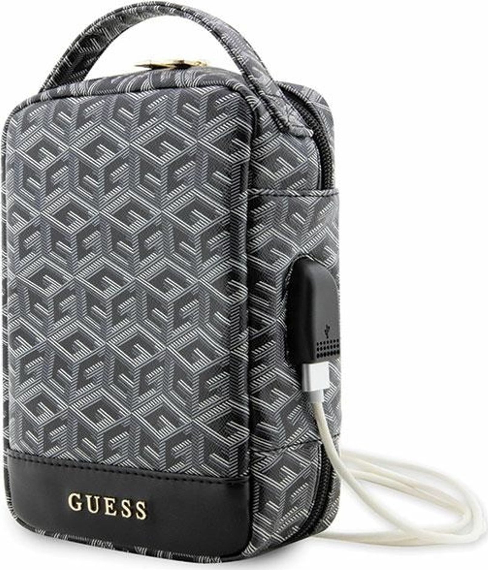 Çantë udhëtimi Guess GCube Stripe, organizer, e zezë