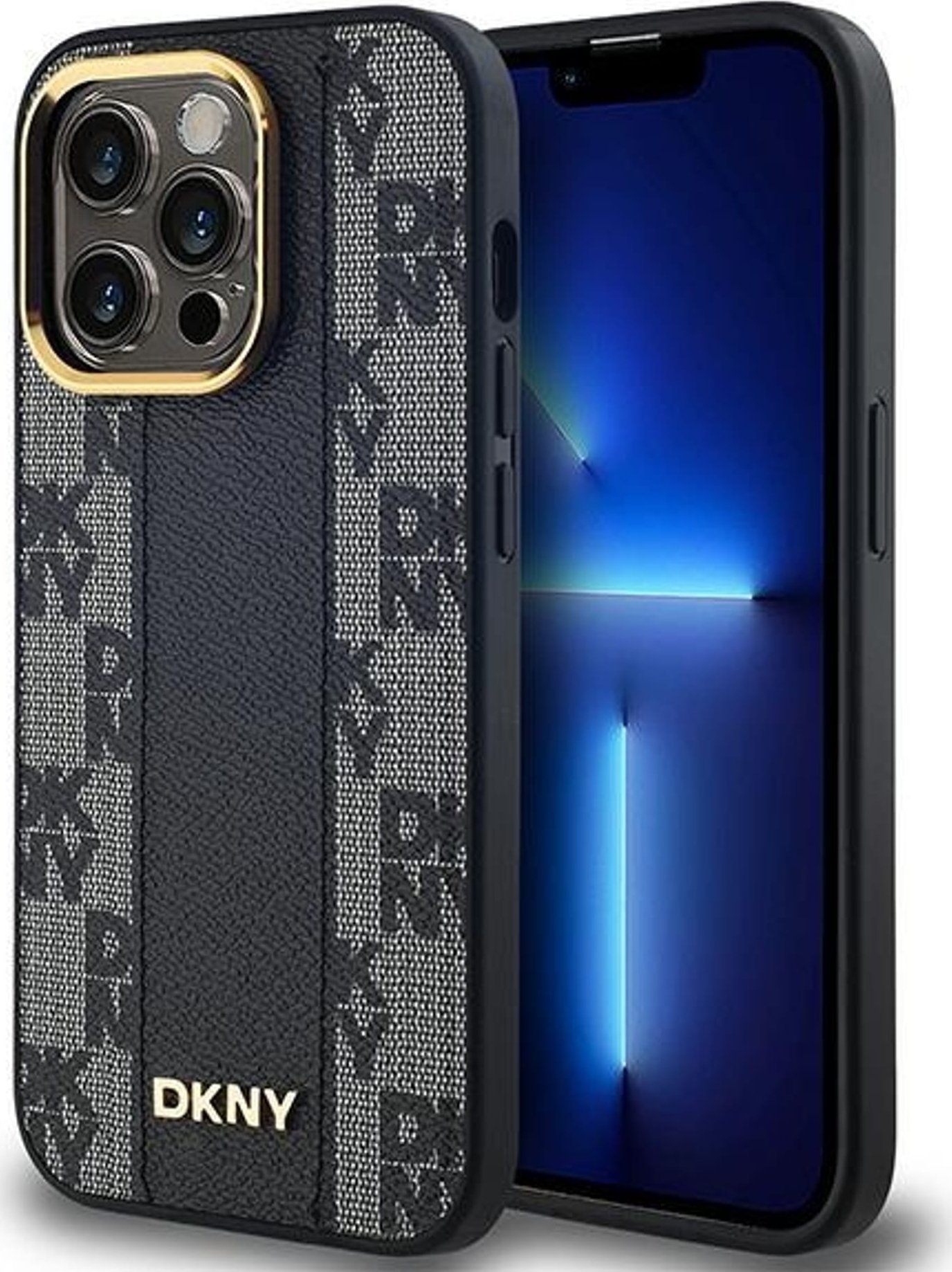 Mbështjellës DKNY DKHMP14LPCPVSLK për iPhone 14 Pro 6.1", hardcase lëkurë, MagSafe, i zi
