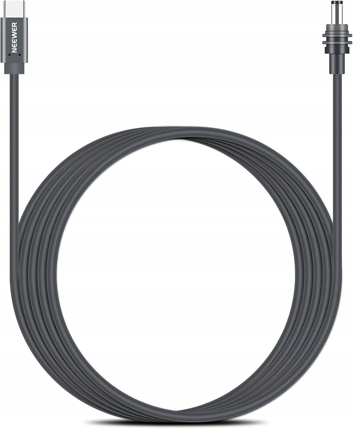 Kabllo energjie Neewer NC013 USB C në DC, 100W, 3m, gri e errët