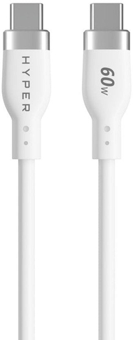 Kabllo USB HYPER HyperJuice, USB C, 1.5m, 60W, e bardhë
