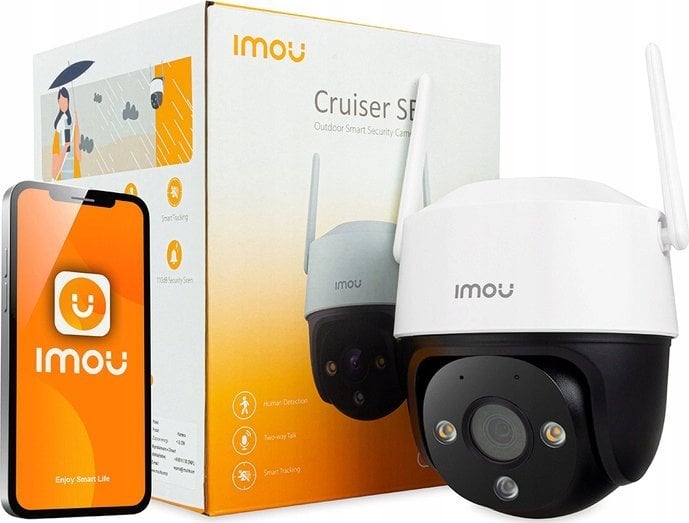 Надворешна камера IMOU Cruiser SE+, 3MP, Wi‑Fi PTZ, IP66, обоена ноќ, бела