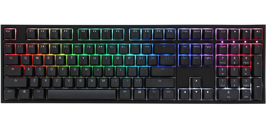 Tastierë Ducky One 2, Full-size, Cherry MX Black, RGB, e zezë