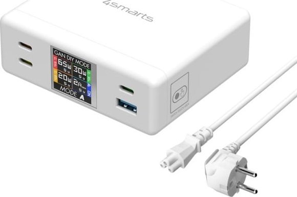 Karikues tavoline 4smarts GaN DIY MODE 130W, 4 porta USB, i bardhë