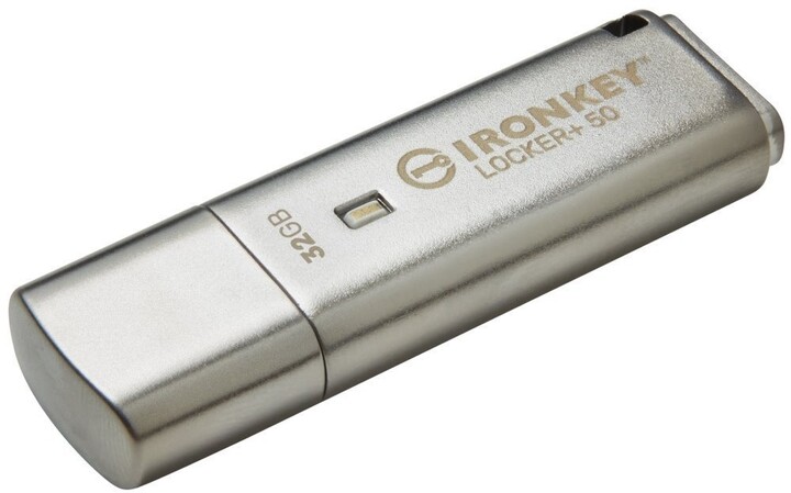 USB Kingston IronKey Locker+ 50 - 32GB, i argjendtë