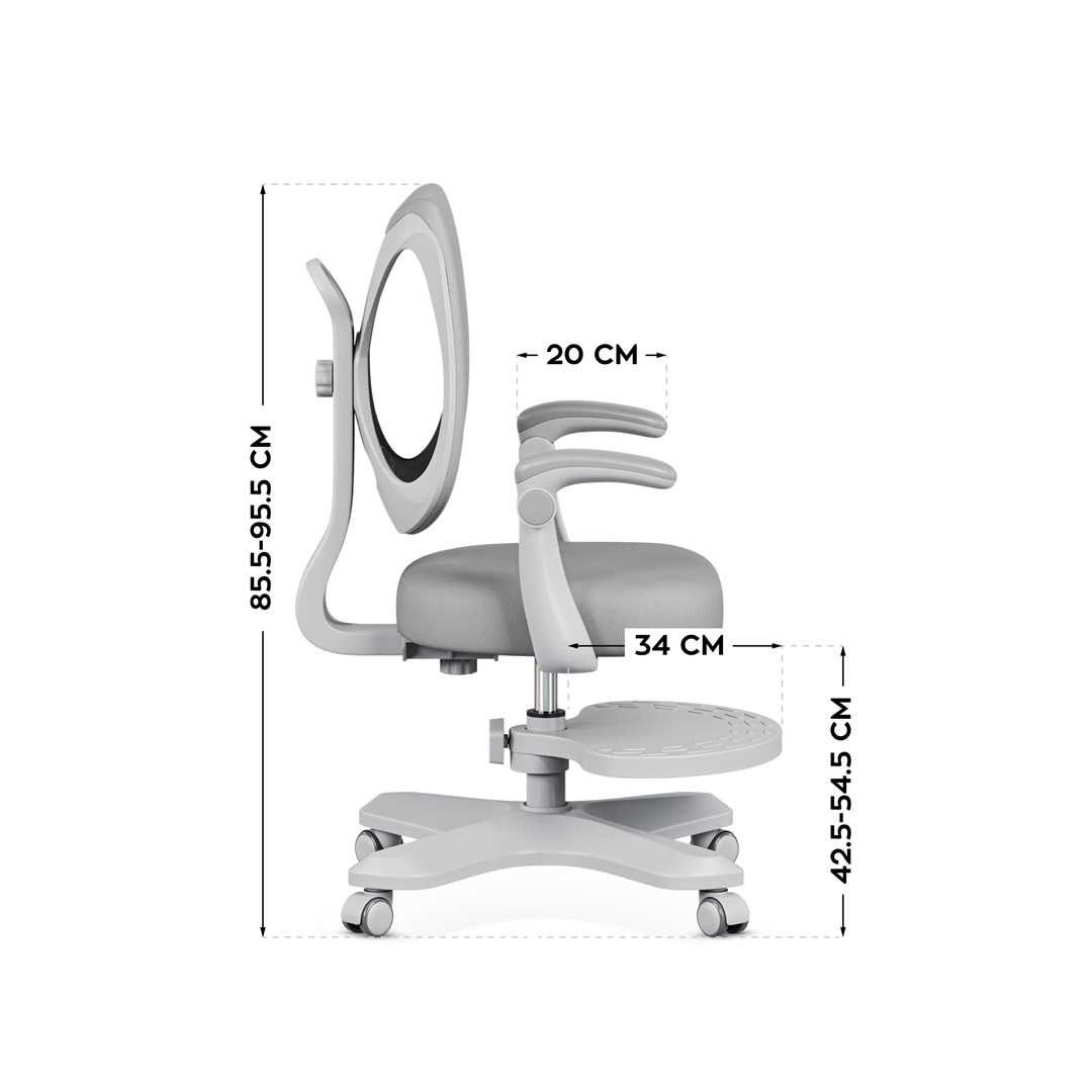 Karrige ergonomike zyre Mark Adler Junior 4.6, rrotulluese, me rrjetë, gri