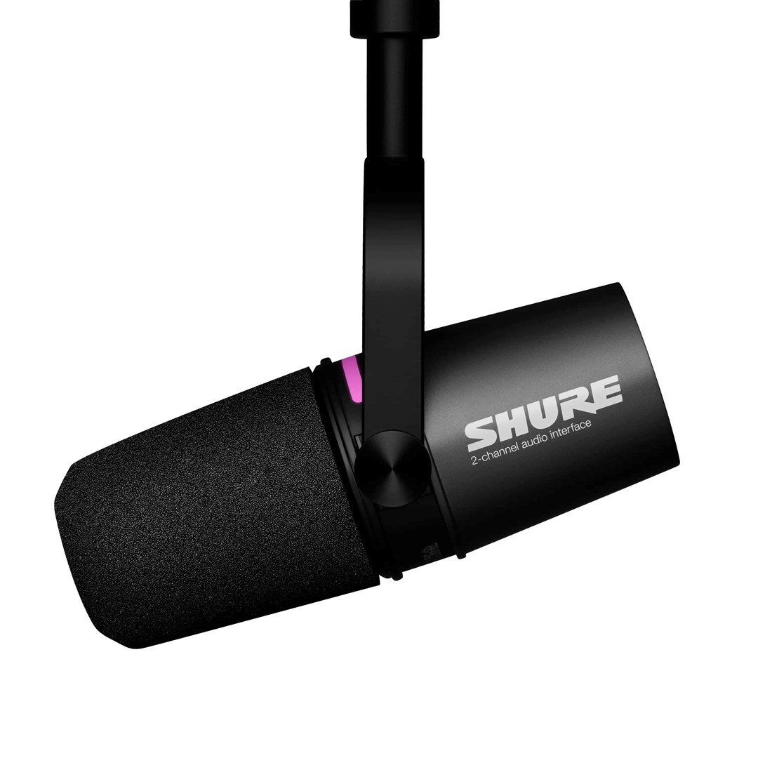 Mikrofon Shure MV7i Smart, dinamik, USB C dhe XLR, i zi