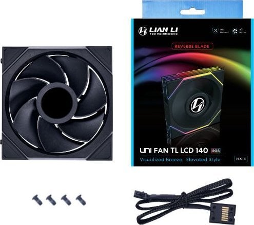 Ftohës Lian Li Uni TL LCD 140 RGB Reverse Blade, 140 mm