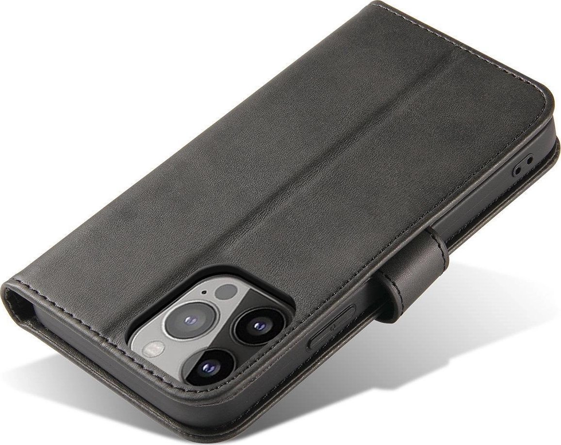 Këllëf magnetik portofol për telefon Tecno Pop 7, me kapak, i zi