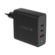 Dviced Wall Charger 65W GaN 1 USB-A, 2 USB-C EU W Cable, Black