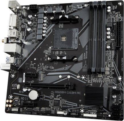 Pllakë amë GIGABYTE A520M DS3H AC, AMD Ryzen 5000, DDR4, WiFi 5