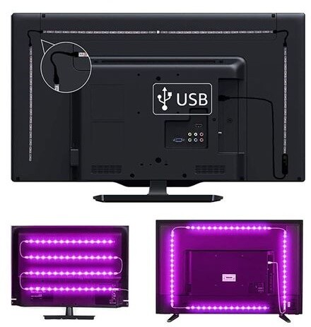Shirit Solight LED WIFI smart RGB për TV, 4x50cm, USB