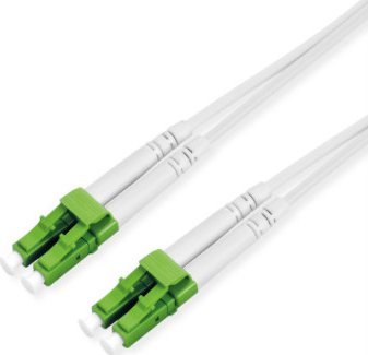 Kabllo fibër optike Roline LC në LC Duplex, Single Mode OS2 9/125µm, 1m, e bardhë