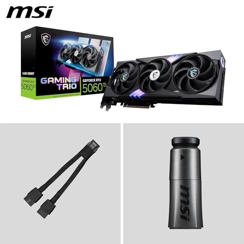 Karta grafike MSI GeForce RTX 5060 Ti GAMING TRIO OC, 16GB GDDR7, PCIe 4.0, e zezë