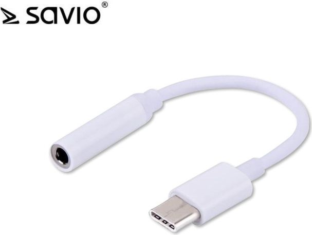 Përshtatës Elmak Savio SAVIO AK-35, USB-C në Jack 3.5mm, 12cm, i bardhë