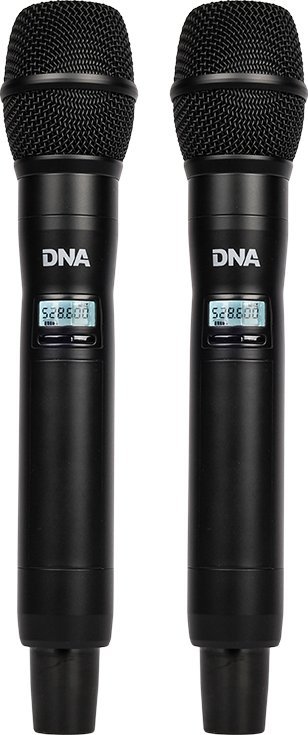 Sistem mikrofoni pa tela DNA TDRV 2, 2 mikrofona dorë, UHF, i zi