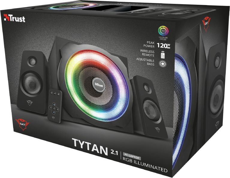 Altoparlantë Trust GXT 629 Tytan, sistem 2.1, RGB, i zi