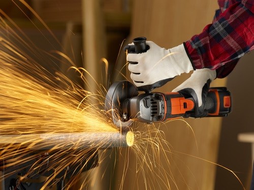 Mulli këndor Black&Decker BCG720N, me bateri 18V, disk 125mm, zi portokalli