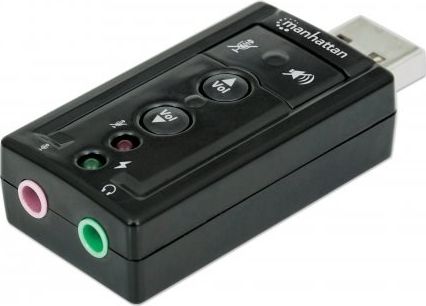 Kartë zëri USB Manhattan Hi Speed 3D, 7.1, USB 2.0, e zezë