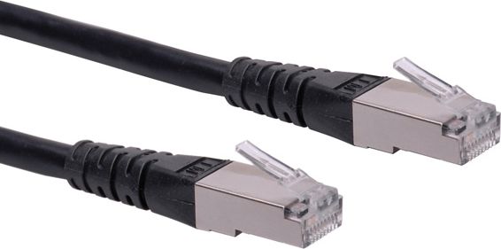 Kabllo Roline Patch UTP, Cat.6, S/FTP, 7 m, e zezë