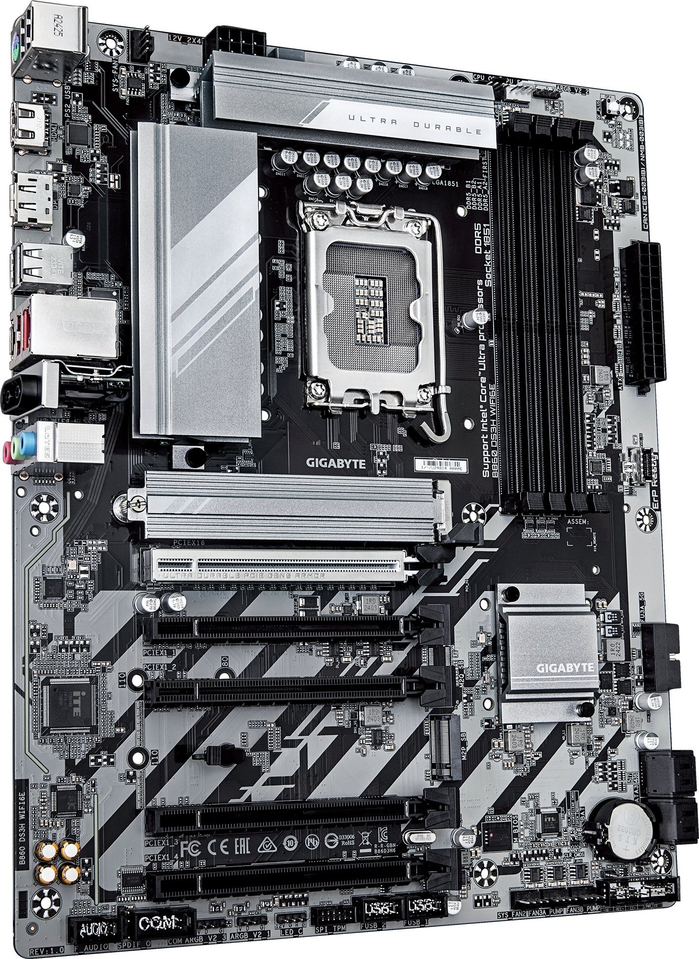 Pllakë amë GIGABYTE B860 DS3H WIFI6E, DDR5, WiFi 6E, e zezë