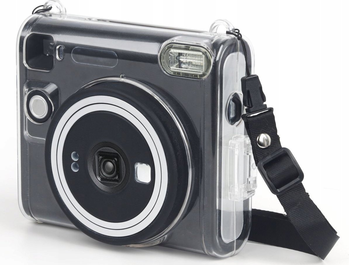 Kutí mbrojtëse LoveInstant për Fujifilm Instax Square SQ40, lëkurë eko, me rrip, transparente