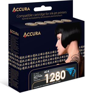 Patronë boje Accura LC1280XLC, 22ml, kompatibël Brother, cian