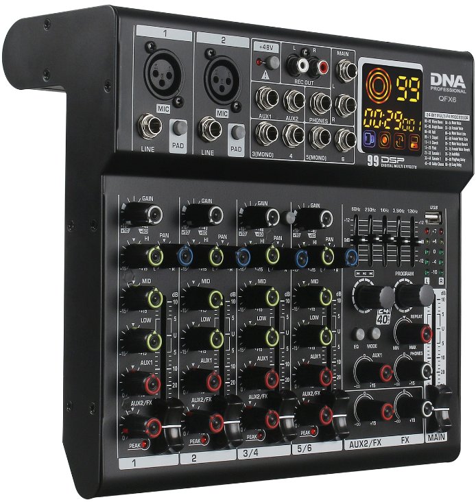 Mikser audio DNA QFX6, 6 kanale, Bluetooth, i zi