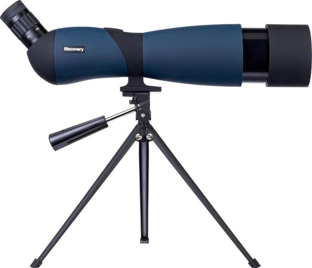 Teleskop peizazhi Levenhuk Discovery Range 70, me tripod tavoline, trup kompakt, blu i errët