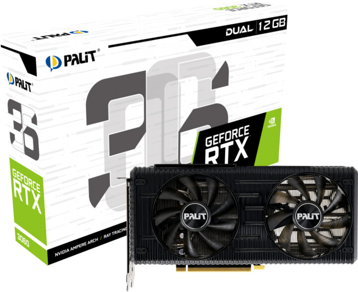 Kartelë grafike PALiT GeForce RTX 3060 Dual, 12GB GDDR6, LHR
