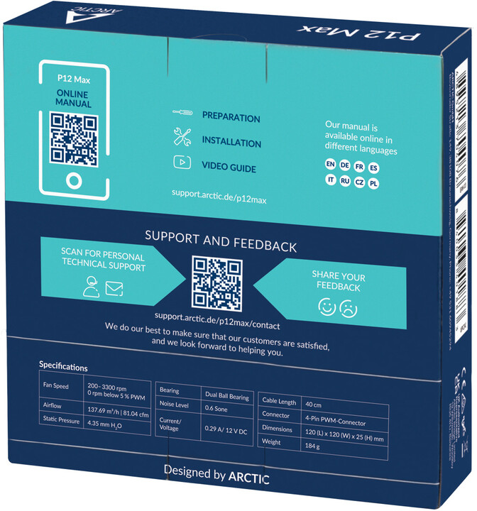 [OUTLET] Ventilator Arctic P12 Max, 120mm