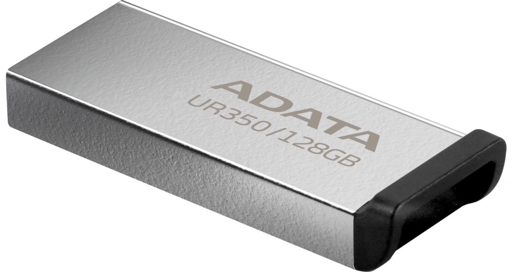 USB Memorie ADATA UR350, 128GB, USB 3.2 Gen 1, e zezë/argjend