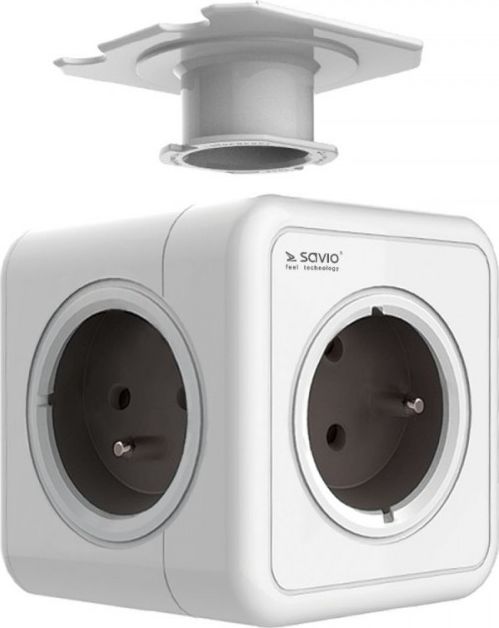 Prizë zgjatëse Savio PC-02, 5 dalje, kabllo 1.5 m, e bardhë