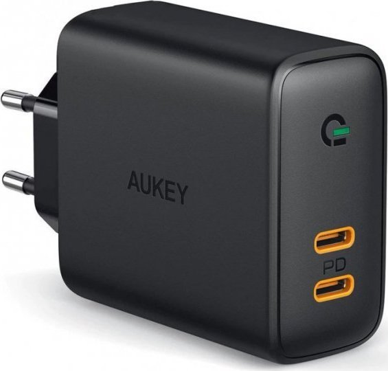 Karikues muror Aukey PA-D2, 2x USB-C, 30W, i bardhë