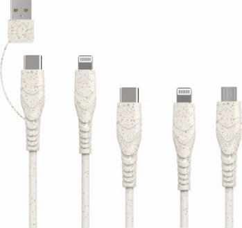 Kabllo karikimi BIOnd 5 in 1, USB C Lightning Micro USB USB A, 1.2m, shumëngjyrëshe